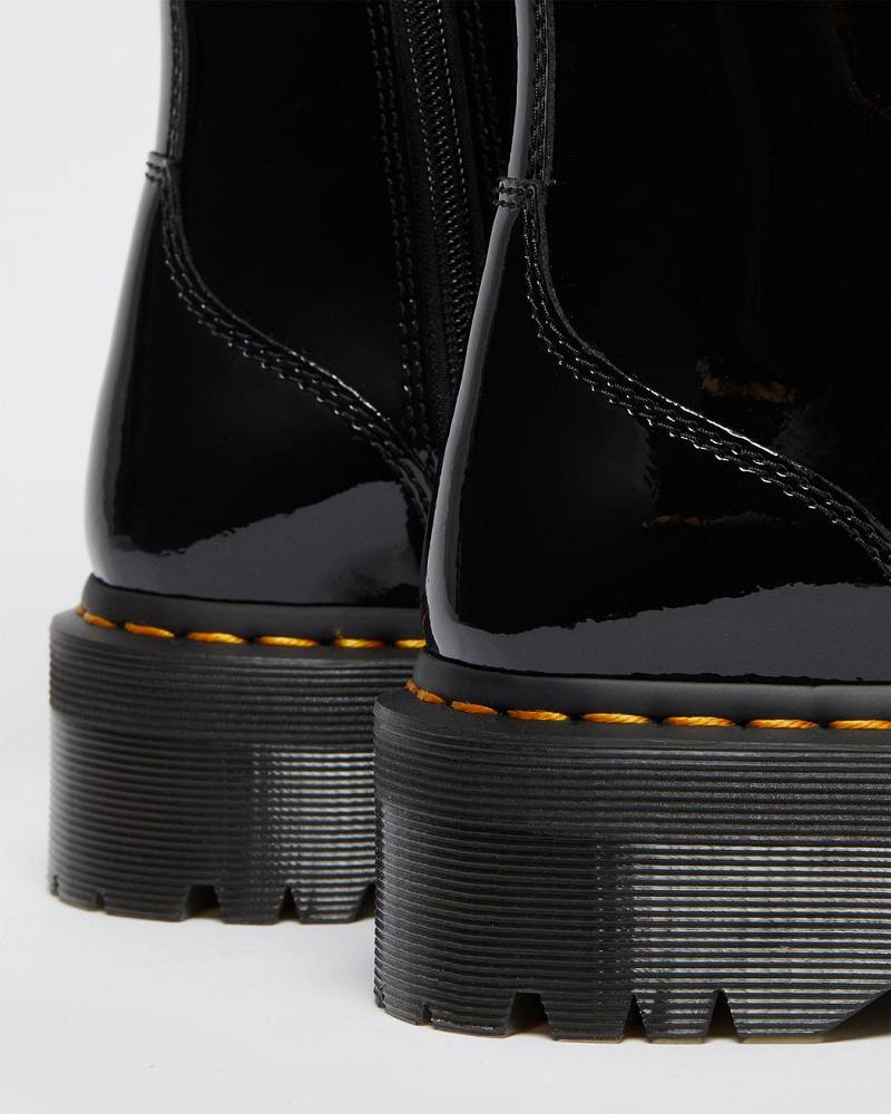 Men's Dr Martens Jadon Patent Leather Platform Boots Black | AU 556EBC